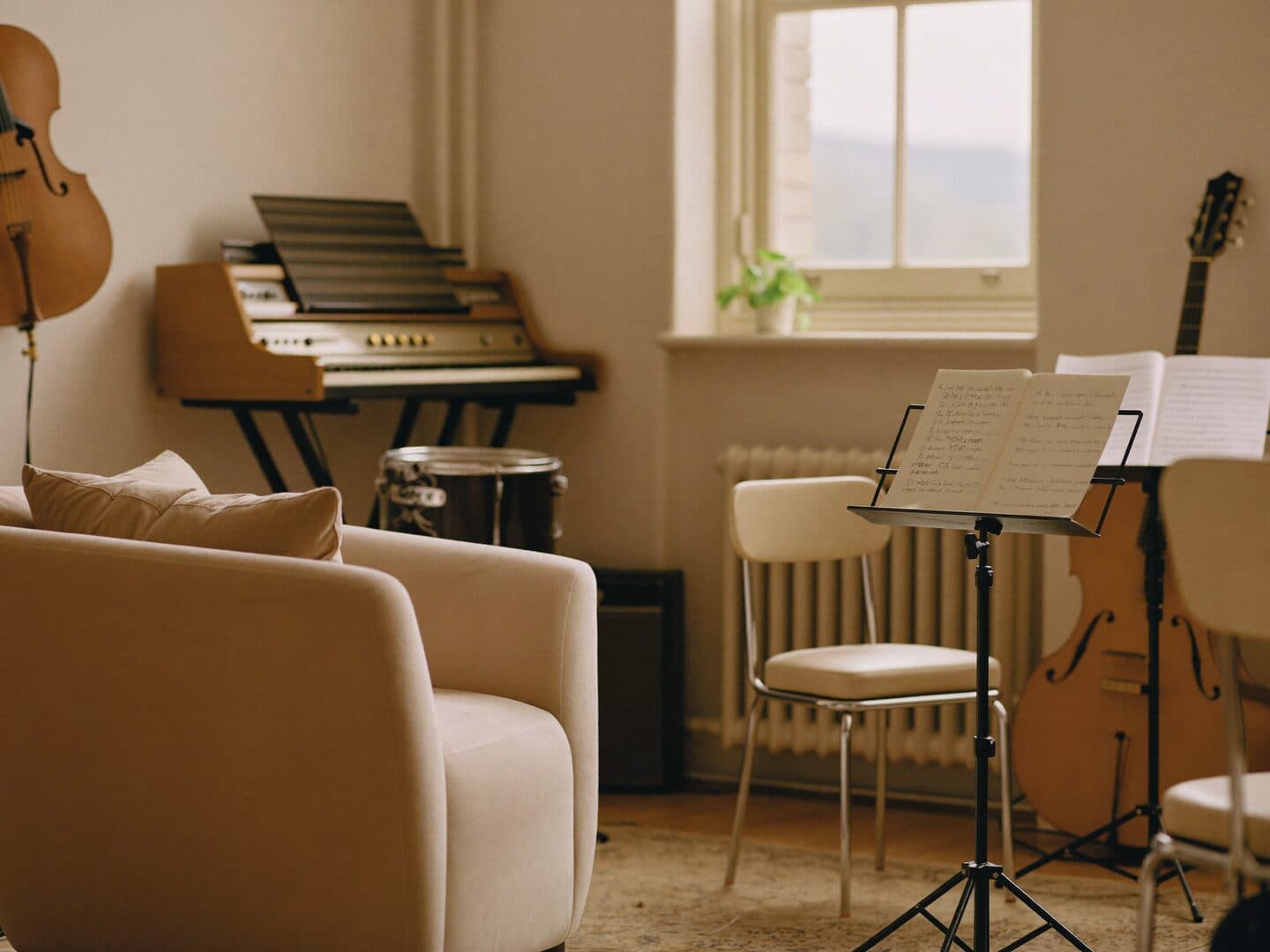 A warm, welcoming music studio at MS Academy set up for inclusive lessons